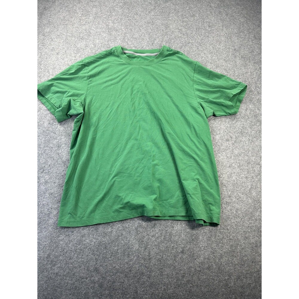 Lululemon Shirt Mens Medium Green Short Sleeve Athletic Casual Tee Solid Tagless